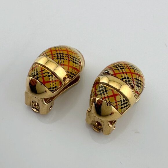 Burberrys of London Nova Check Clip On Earrings with Branded Dust Bag - Picture 8 of 14
